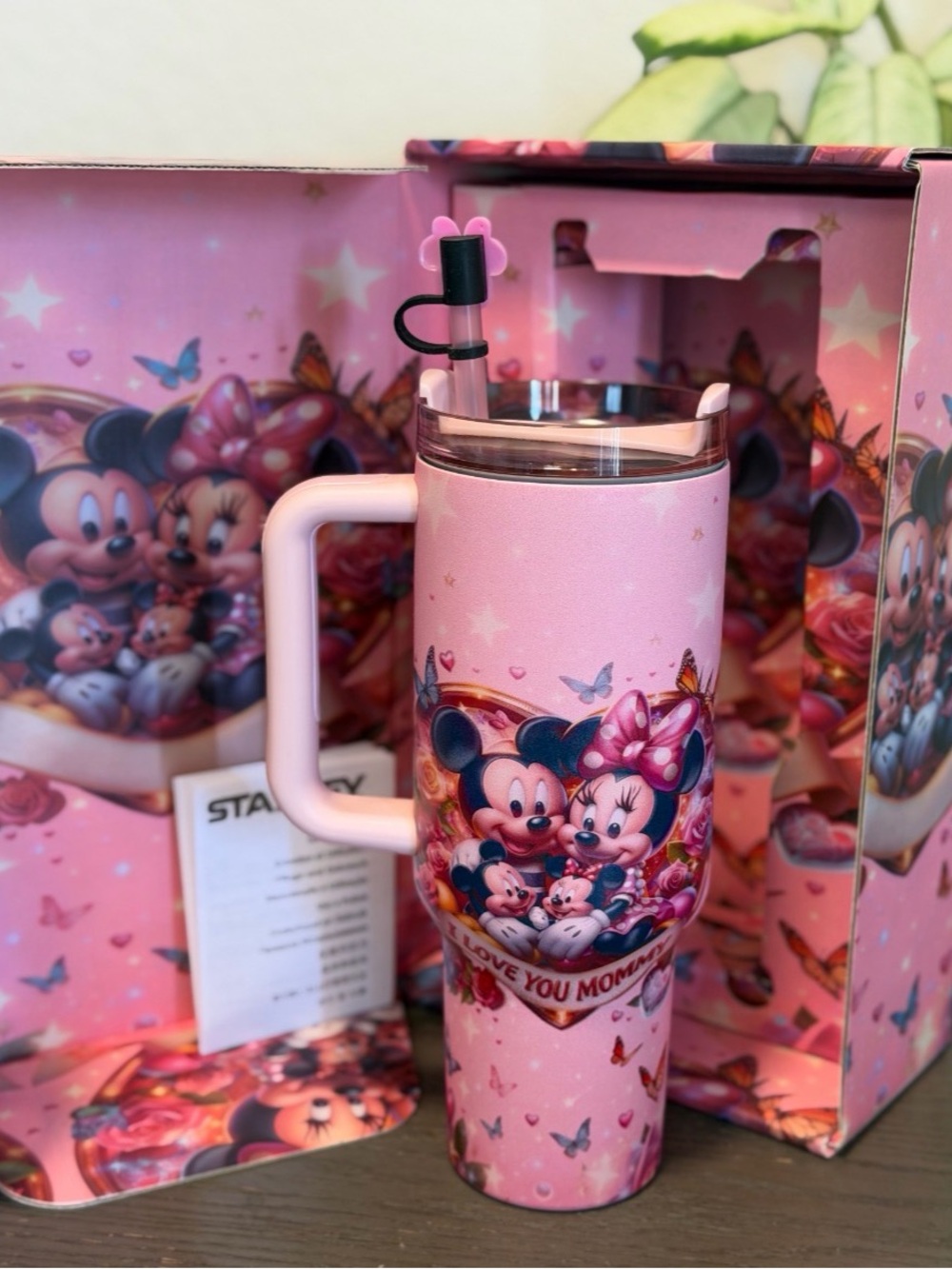 Stanley Pink Minnie & Mickey Love You Mom Travel Tumbler - Picture 3 of 4